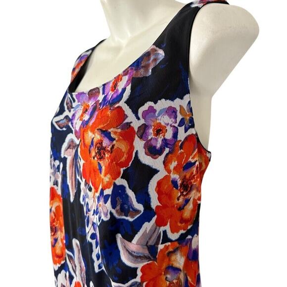 Jones Studio Maxi Floral Sleeveless Chiffon Long Flowy Lined Dress Womens 16W - Picture 10 of 16